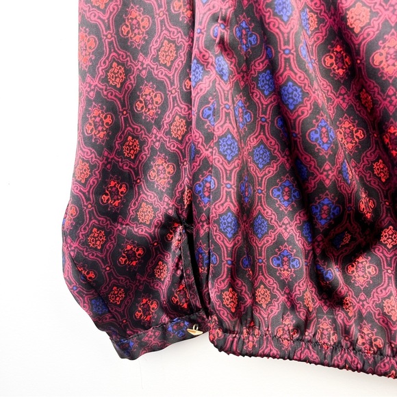 The Limited Silky Style Long Sleeve Red & Blue Ladies Blouse - Picture 4 of 9